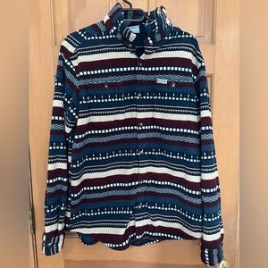 Large Columbia Fleece Patterned Button-down